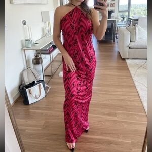 Philosophy di Lorenzo Serafini Vibrant Pink Maxi Dress Size 6 Halter